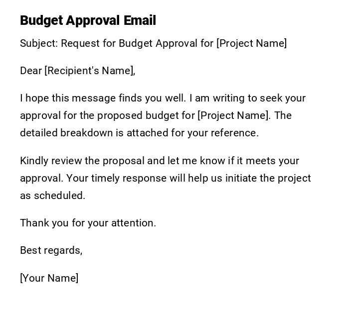 Budget Approval Email