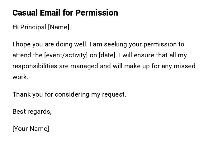 Casual Email for Permission Casual Email for Permission