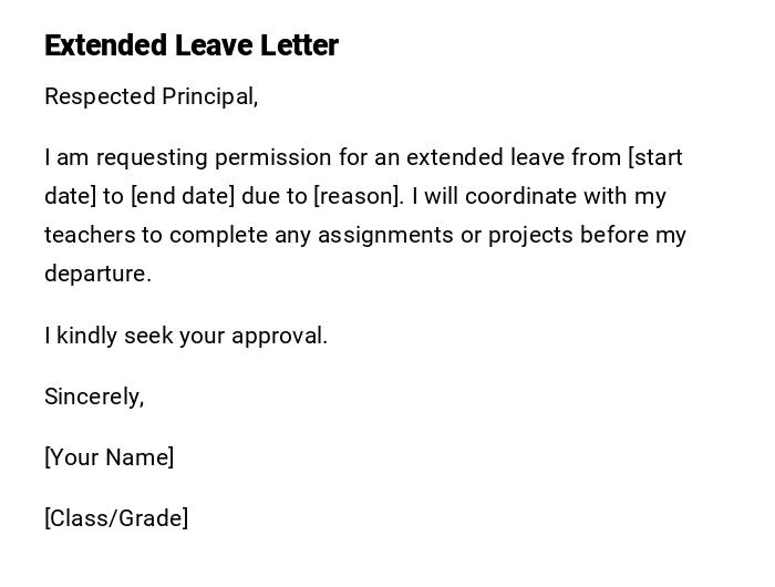 Extended Leave Letter Extended Leave Letter