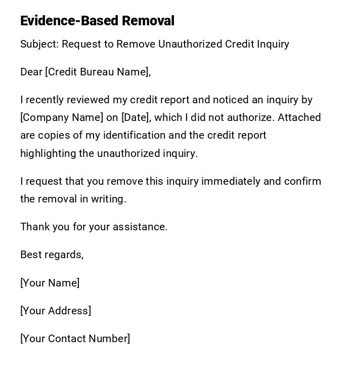 Evidence-Based Removal Evidence-Based Removal