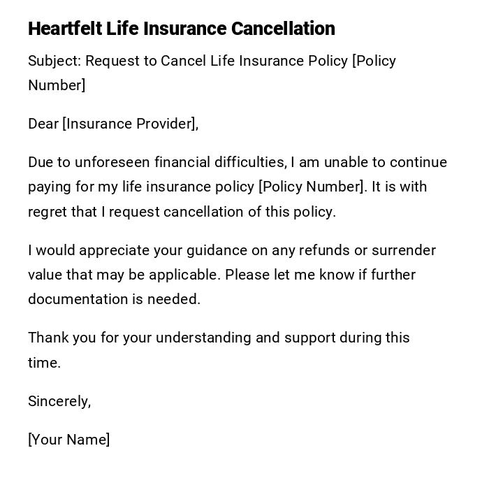 Heartfelt Life Insurance Cancellation Heartfelt Life Insurance Cancellation