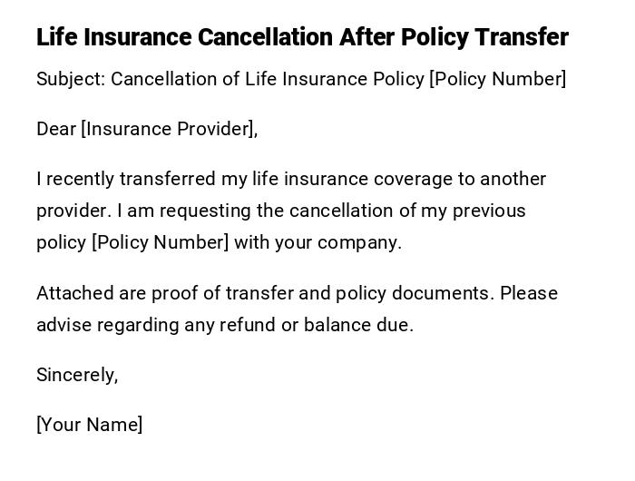 Life Insurance Cancellation After Policy Transfer Life Insurance Cancellation After Policy Transfer