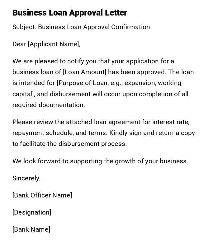 Business Loan Approval Letter Business Loan Approval Letter