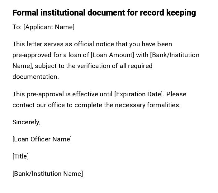 Formal institutional document for record keeping Formal institutional document for record keeping
