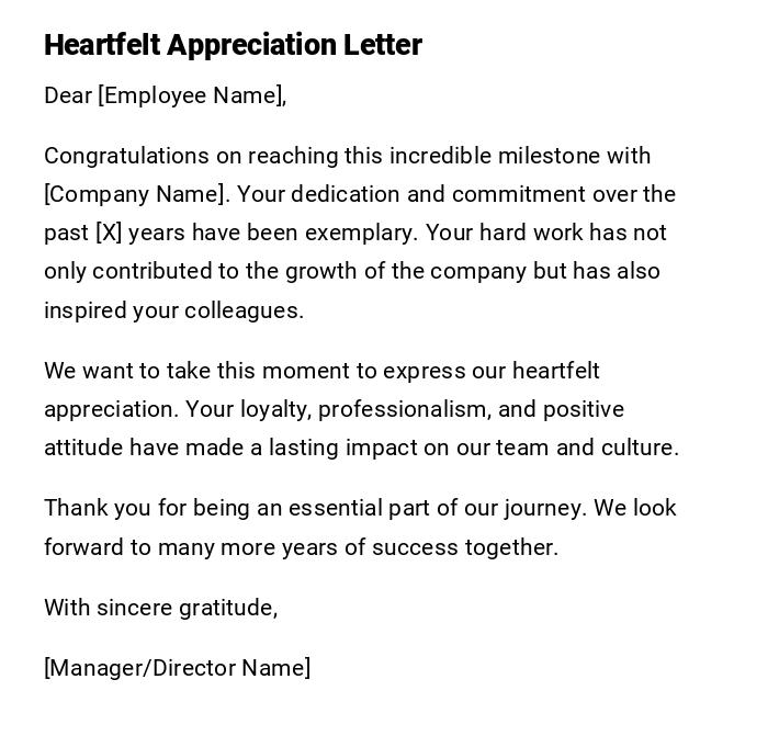 Heartfelt Appreciation Letter Heartfelt Appreciation Letter