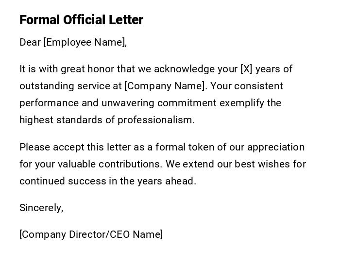 Formal Official Letter Formal Official Letter