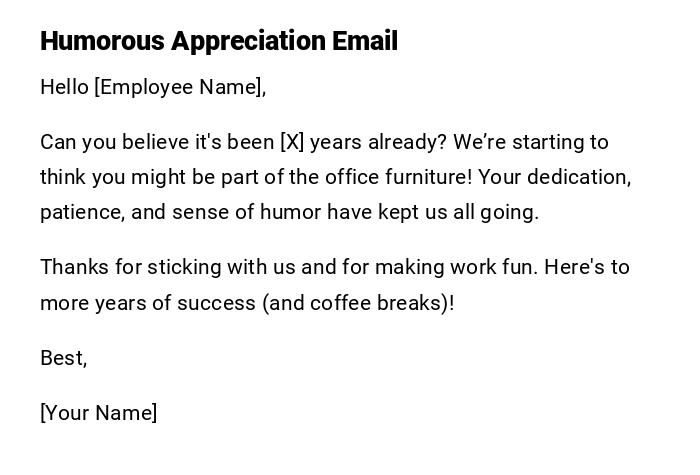 Humorous Appreciation Email Humorous Appreciation Email