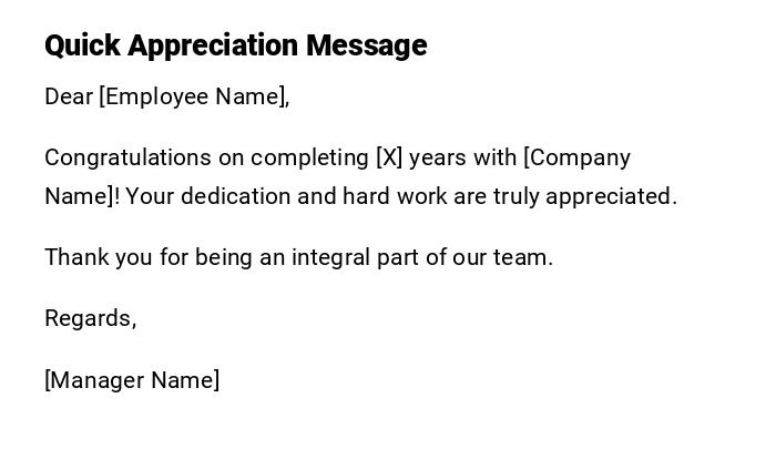 Quick Appreciation Message Quick Appreciation Message
