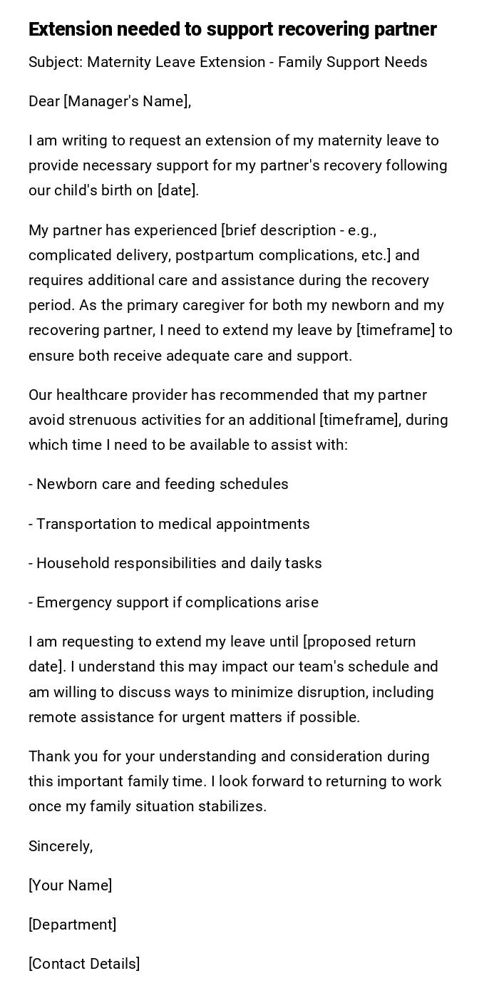Extension needed to support recovering partner Extension needed to support recovering partner