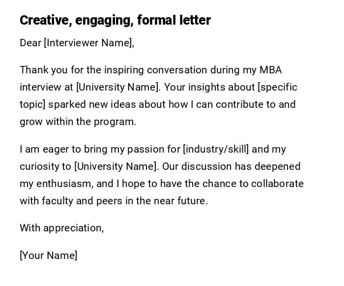 Creative, engaging, formal letter Creative, engaging, formal letter