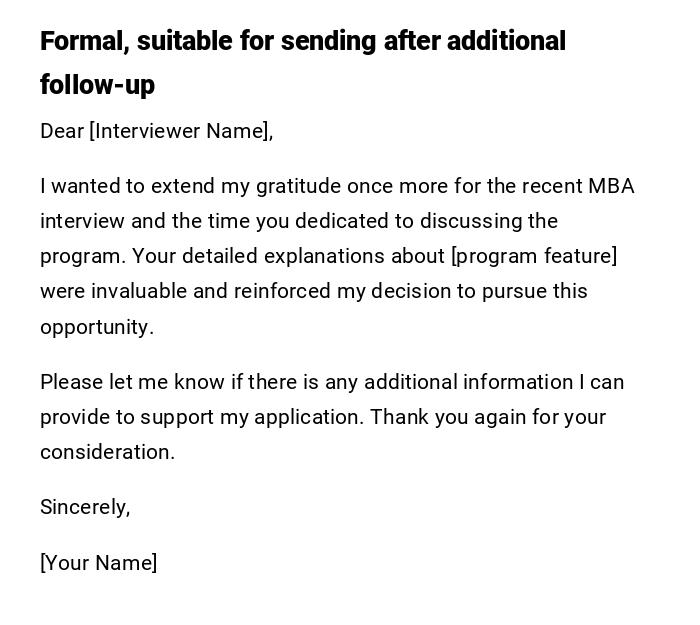 Formal, suitable for sending after additional follow-up Formal, suitable for sending after additional follow-up