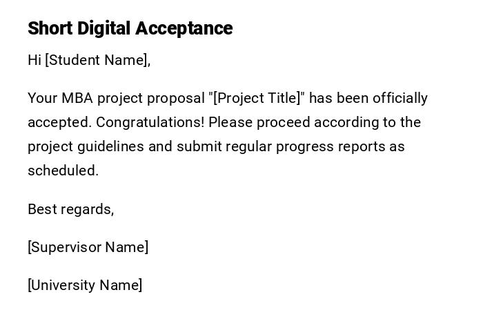 Short Digital Acceptance Short Digital Acceptance