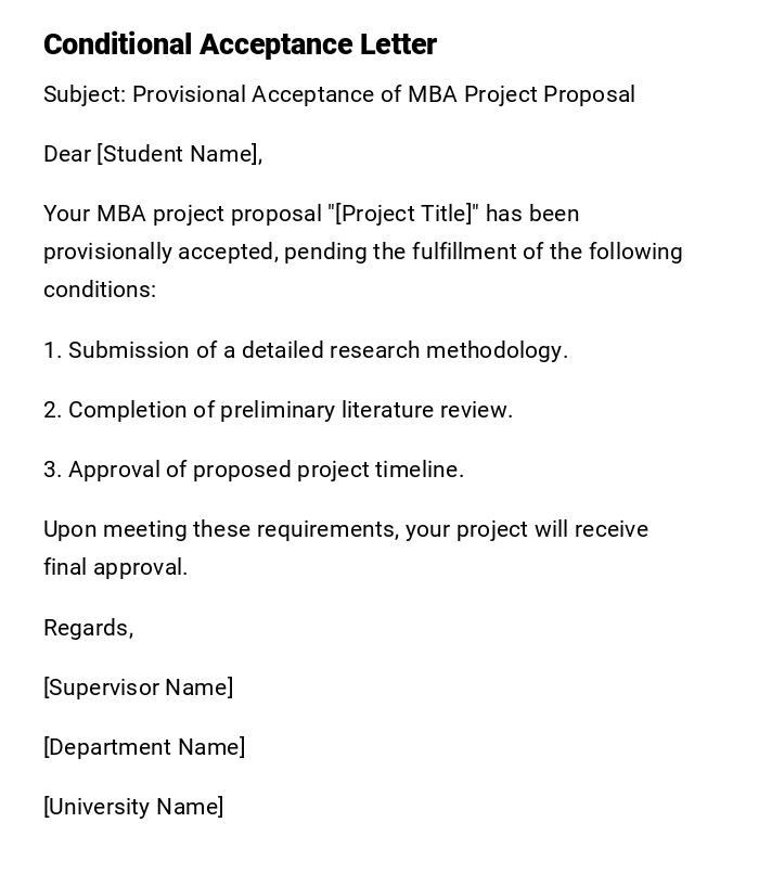 Conditional Acceptance Letter Conditional Acceptance Letter