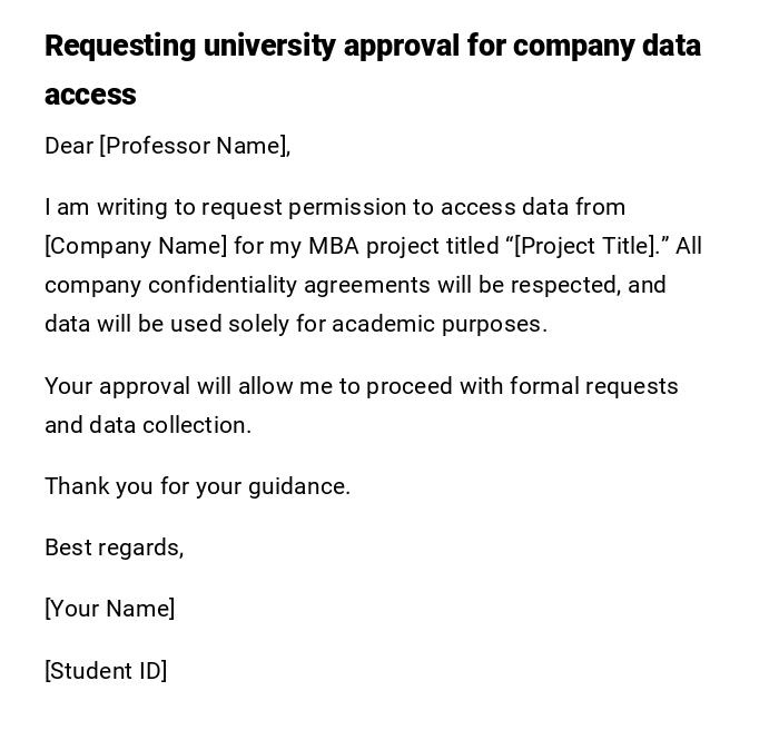 Requesting university approval for company data access Requesting university approval for company data access
