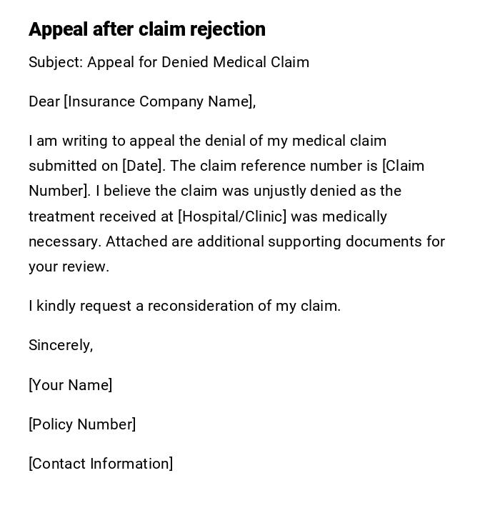 Appeal after claim rejection
