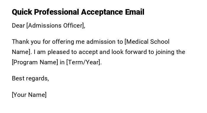 Quick Professional Acceptance Email Quick Professional Acceptance Email