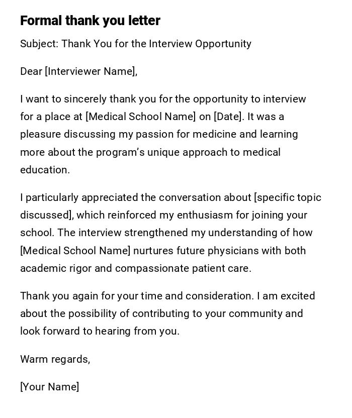 Formal thank you letter Formal thank you letter