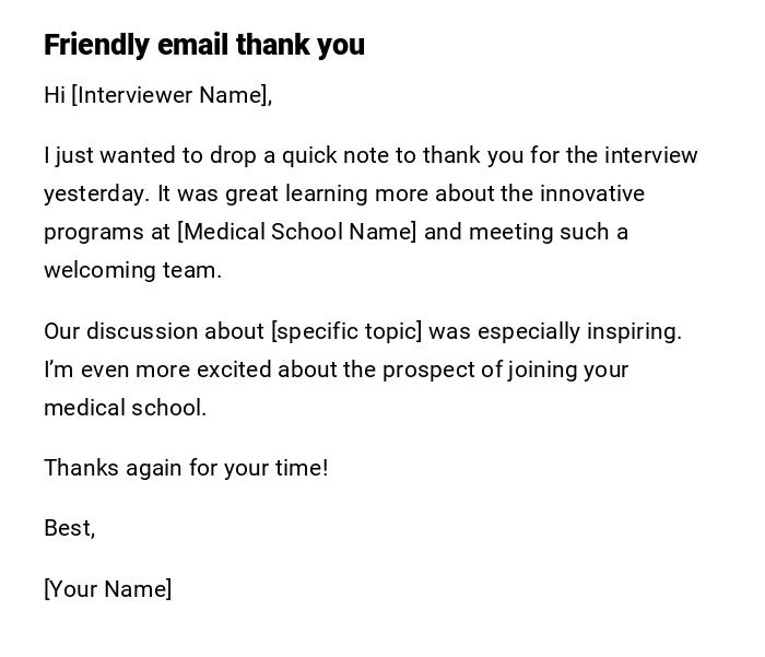 Friendly email thank you Friendly email thank you