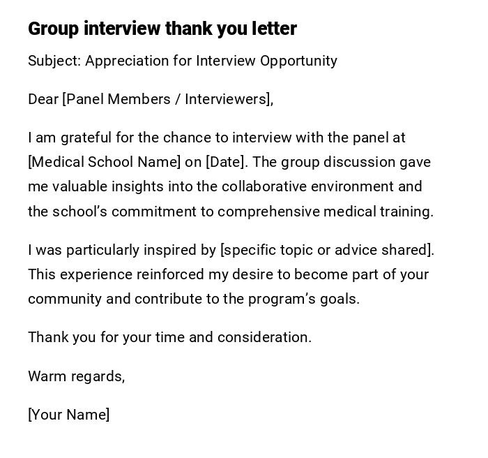 Group interview thank you letter Group interview thank you letter
