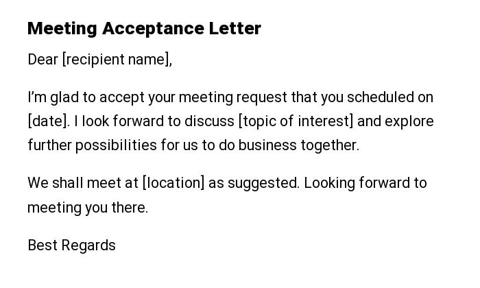 Meeting Acceptance Letter