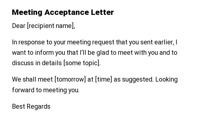 Meeting Acceptance Letter