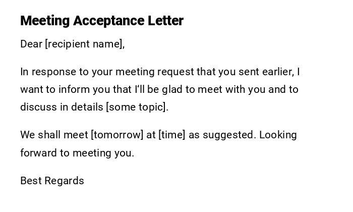 Meeting Acceptance Letter