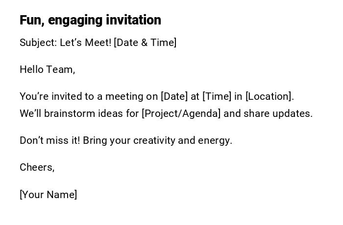 Fun, engaging invitation Fun, engaging invitation