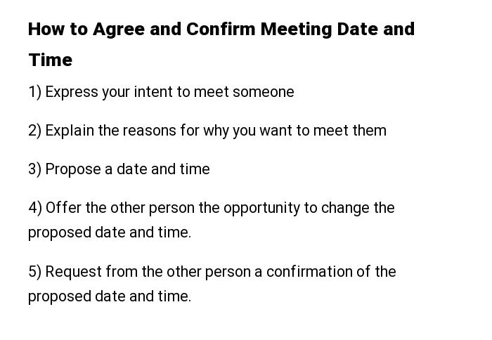 How to Agree and Confirm Meeting Date and Time