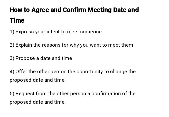 How to Agree and Confirm Meeting Date and Time