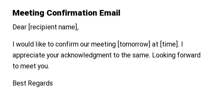 Meeting Confirmation Email