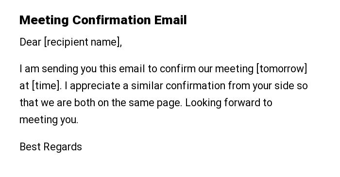 Meeting Confirmation Email
