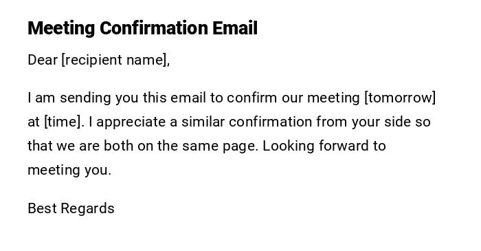 Meeting Confirmation Email