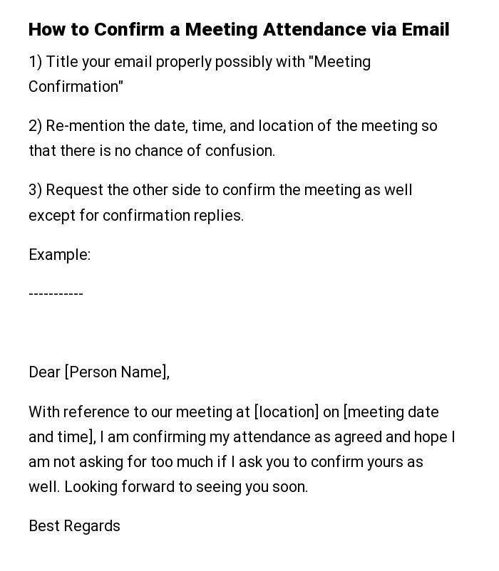 How to Confirm a Meeting Attendance via Email