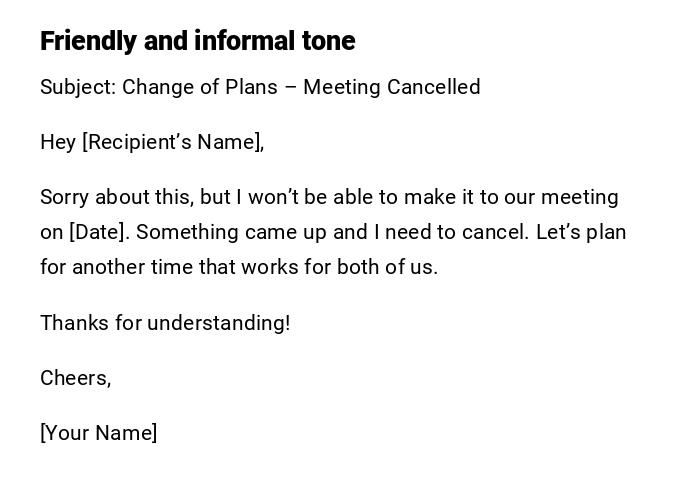 Friendly and informal tone Friendly and informal tone