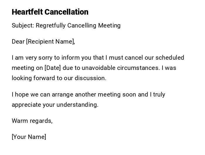 Heartfelt Cancellation Heartfelt Cancellation