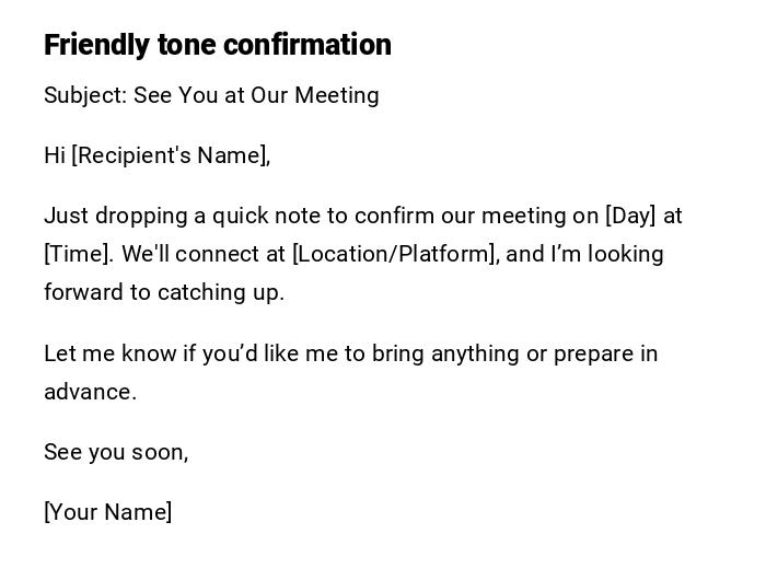 Friendly tone confirmation