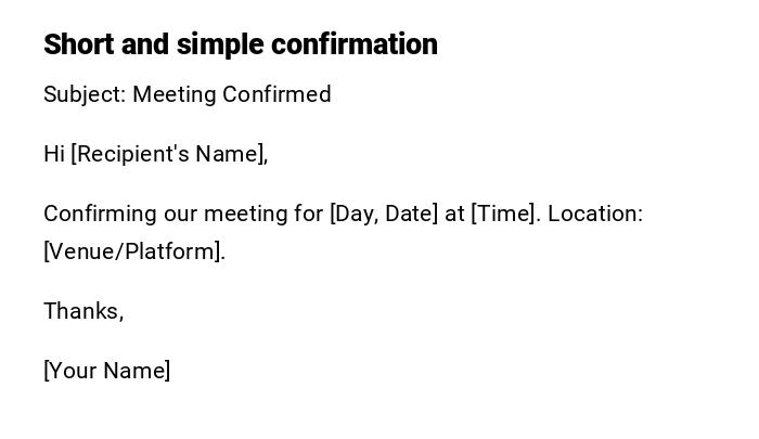 Short and simple confirmation