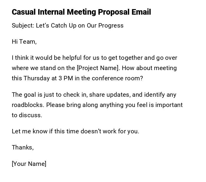 Casual Internal Meeting Proposal Email