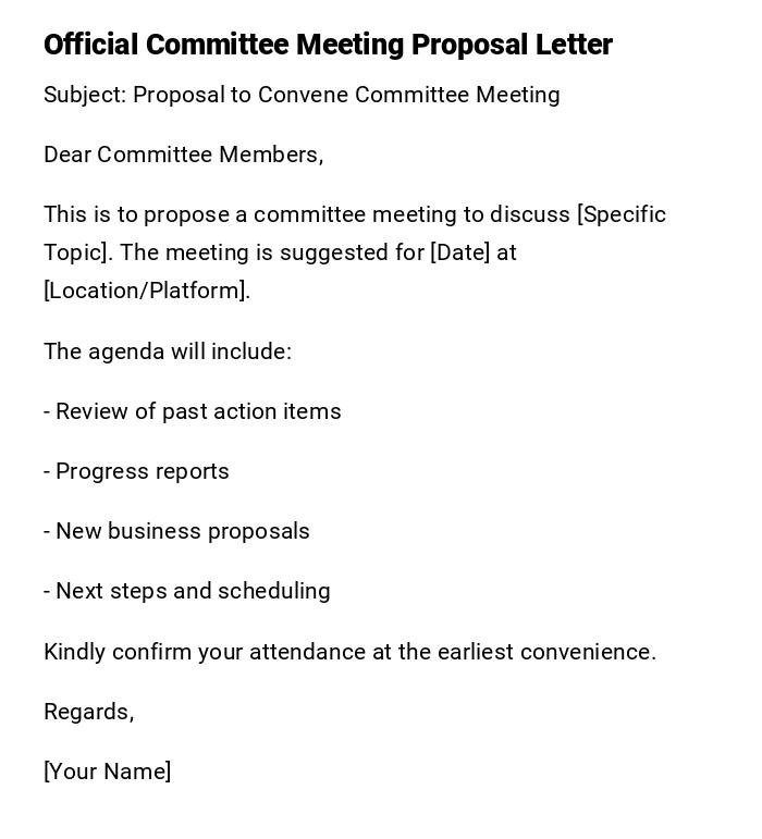 Official Committee Meeting Proposal Letter