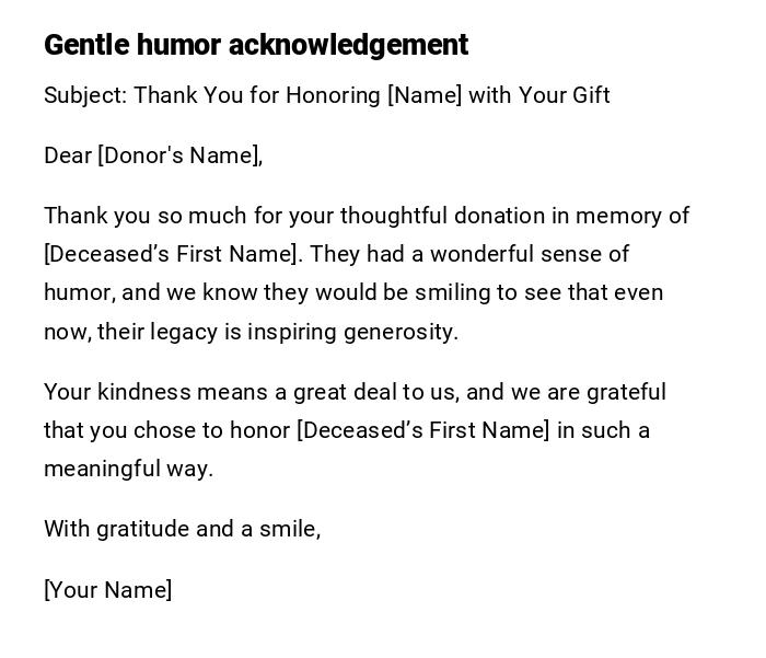 Gentle humor acknowledgement Gentle humor acknowledgement