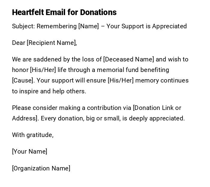 Heartfelt Email for Donations