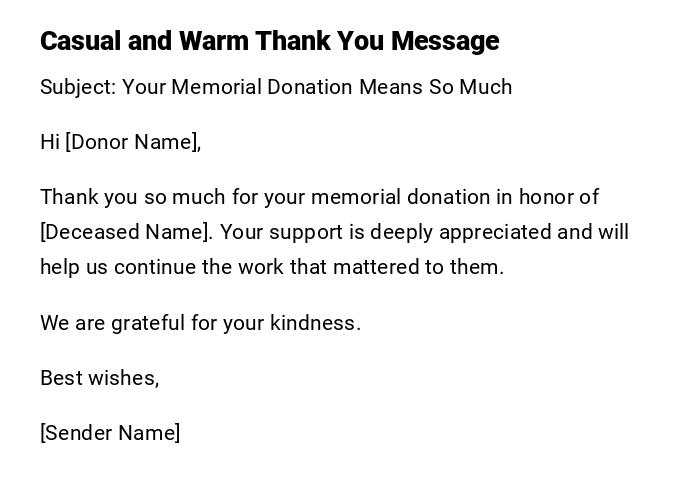Casual and Warm Thank You Message Casual and Warm Thank You Message