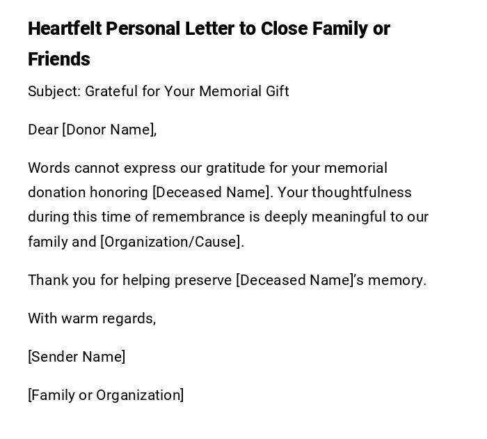 Heartfelt Personal Letter to Close Family or Friends Heartfelt Personal Letter to Close Family or Friends
