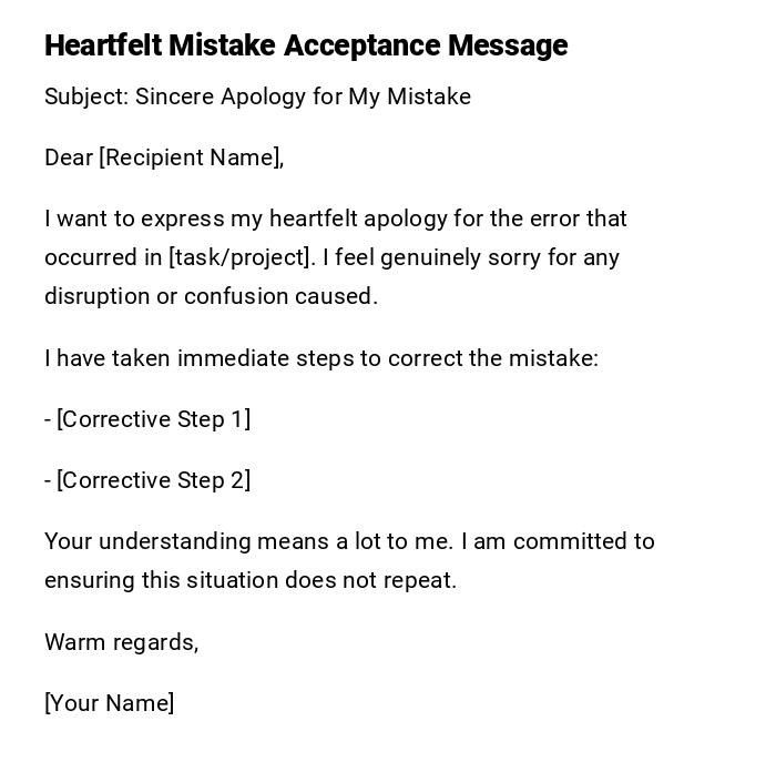 Heartfelt Mistake Acceptance Message Heartfelt Mistake Acceptance Message