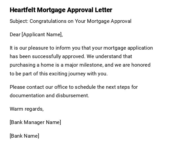 Heartfelt Mortgage Approval Letter Heartfelt Mortgage Approval Letter