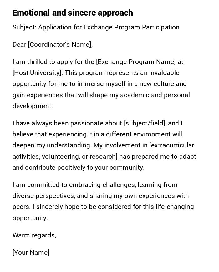 Emotional and sincere approach