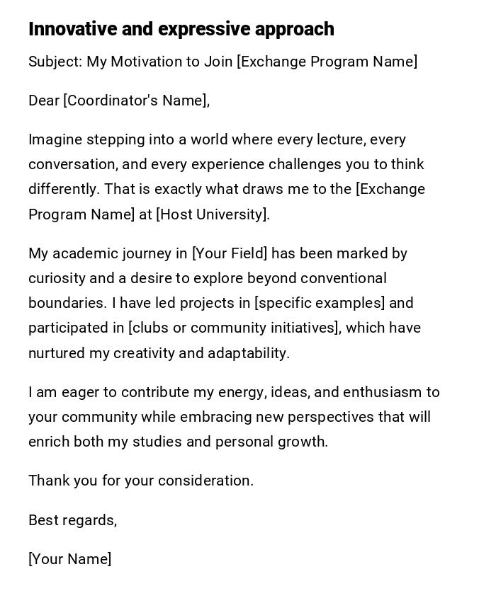 Innovative and expressive approach