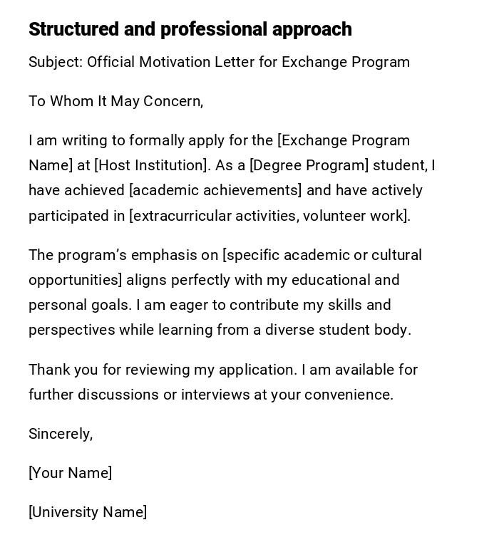 Structured and professional approach