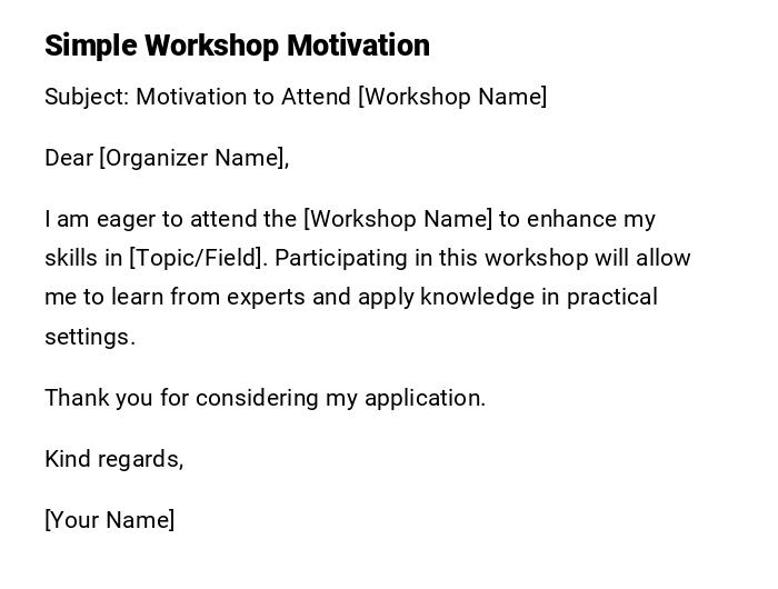 Simple Workshop Motivation