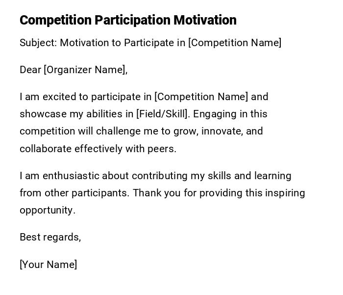 Competition Participation Motivation